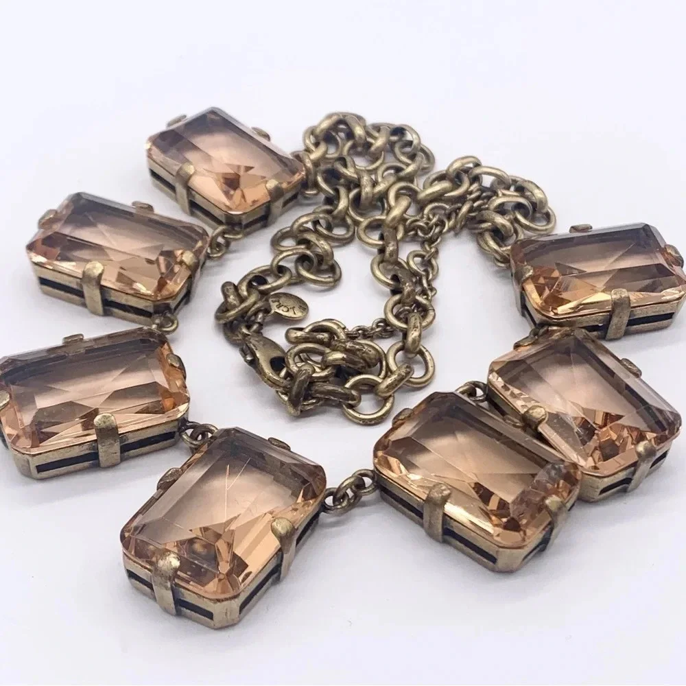 J. Crew Peach Jeweled Necklace